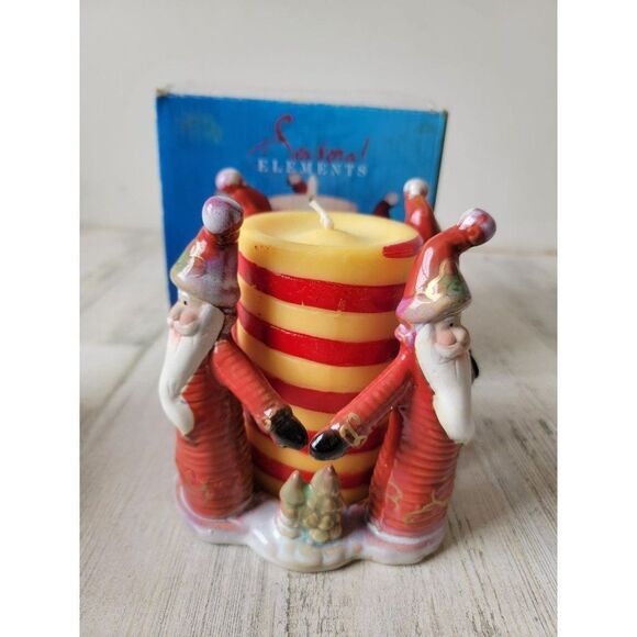 Seasonal elements Santa snowman tea light holder Xmas home decor - Picture 2 of 10